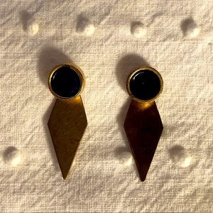 Vintage Black And Gold Earrings
